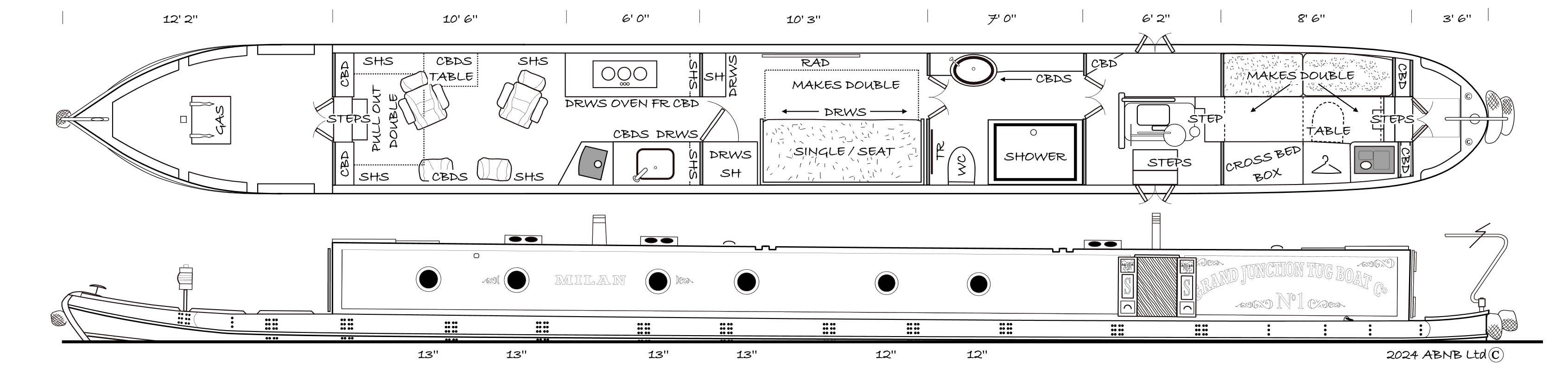 MILAN boat drawing
