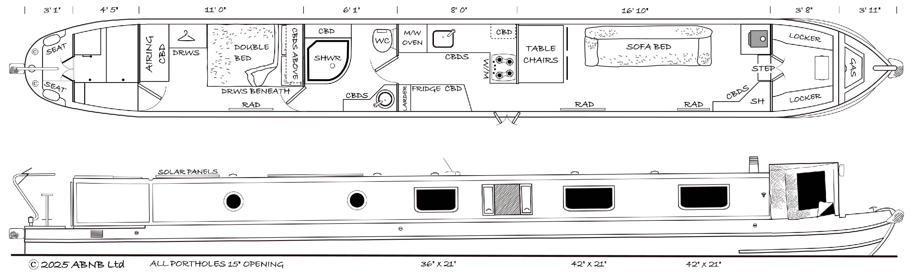 FREEBYRD boat drawing
