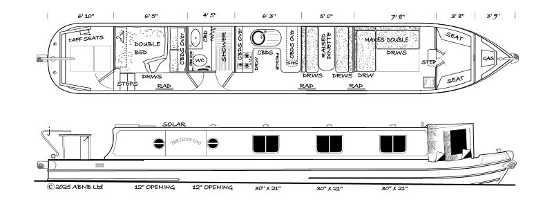 LIZZY LOU boat drawing