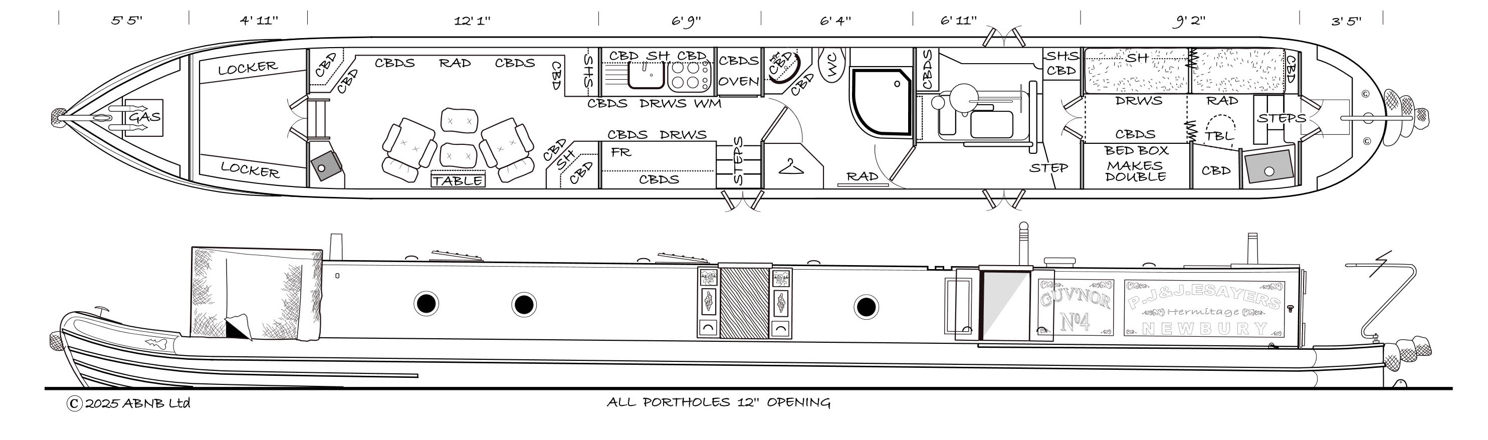 GUV NOR boat drawing