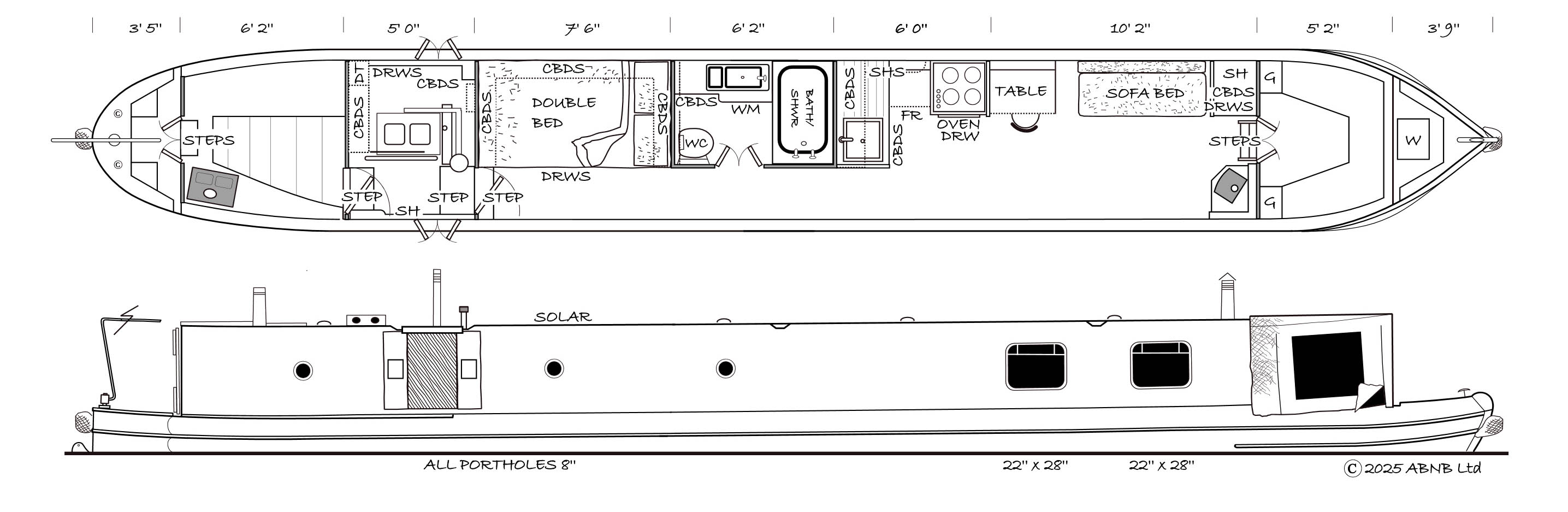 GILLYFLOWER boat drawing