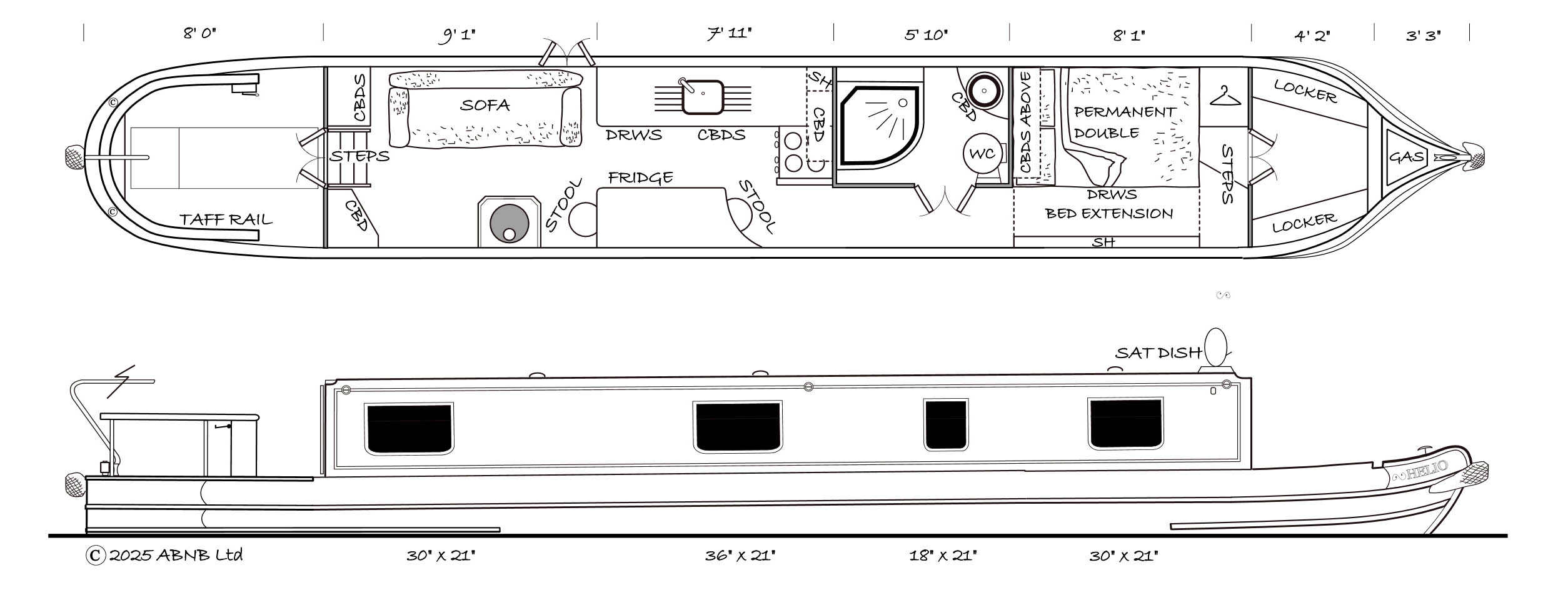 HELIO boat drawing