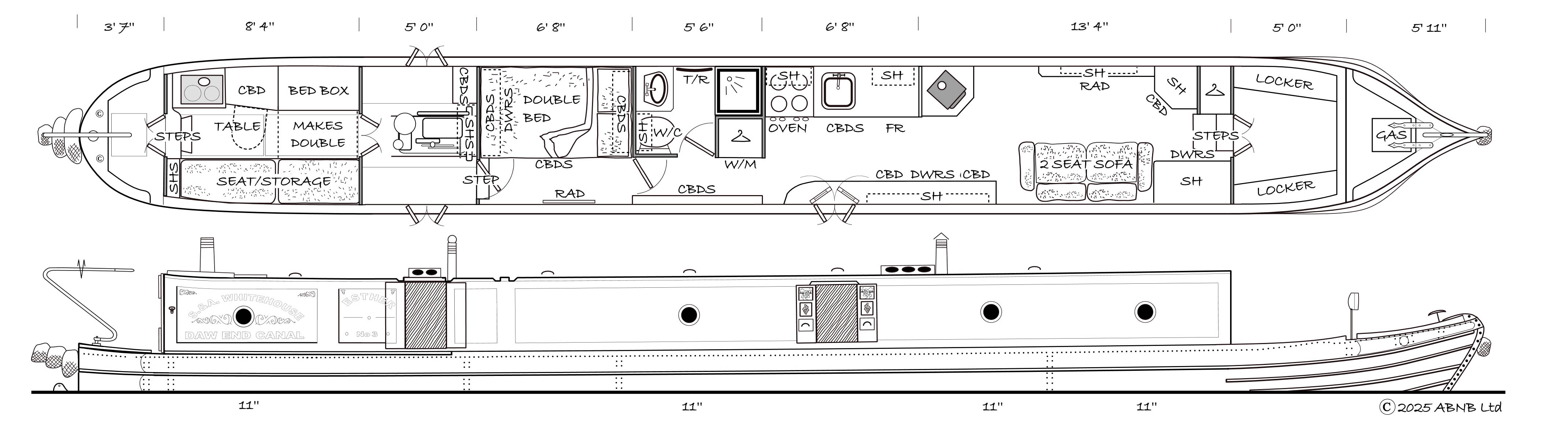 ESTHER NO3 boat drawing