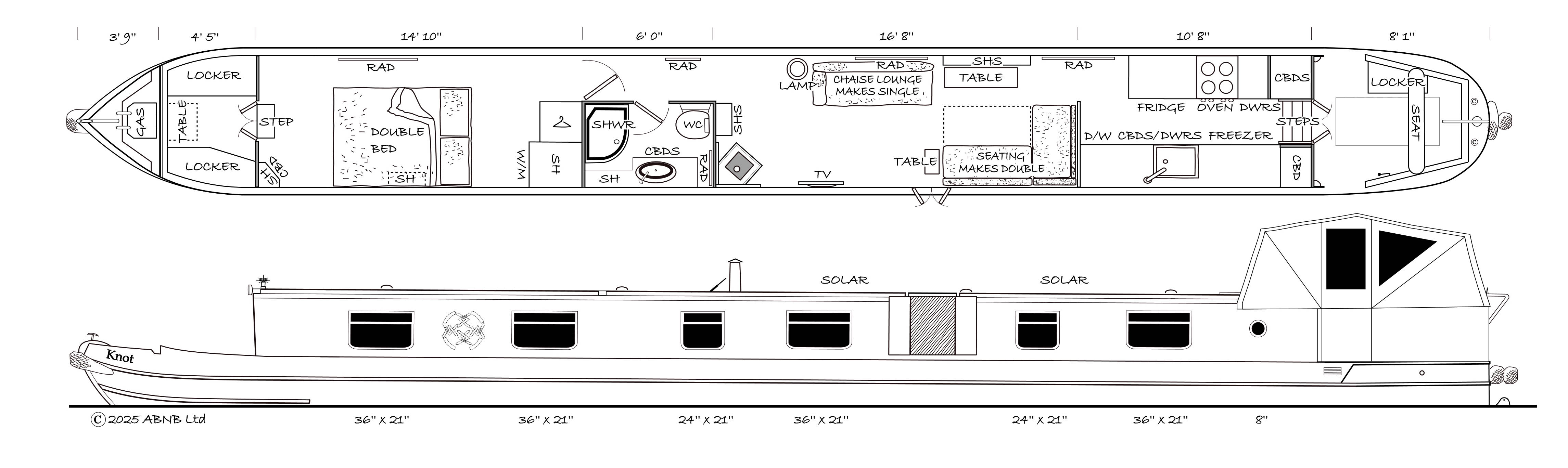 KNOT boat drawing