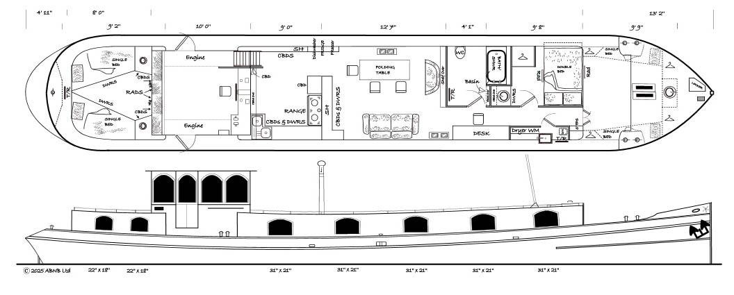 GALLINAGO boat drawing