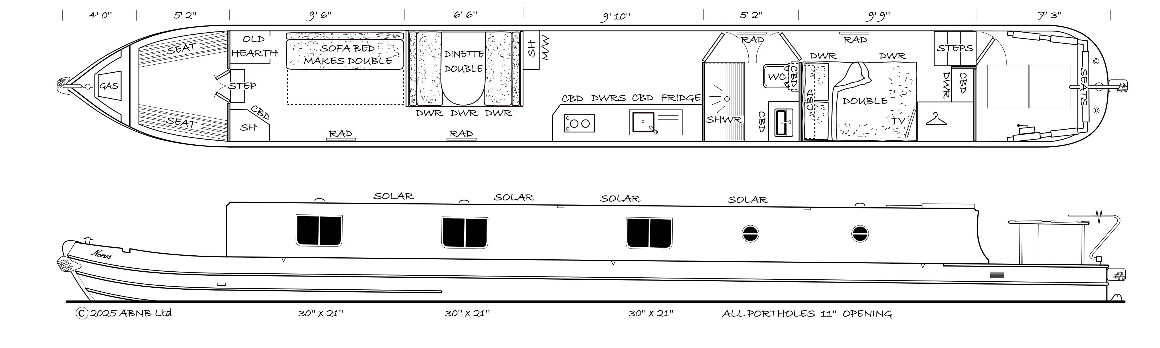 NERUS boat drawing
