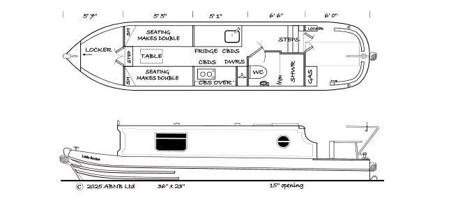 LITTLE ROCKET boat drawing