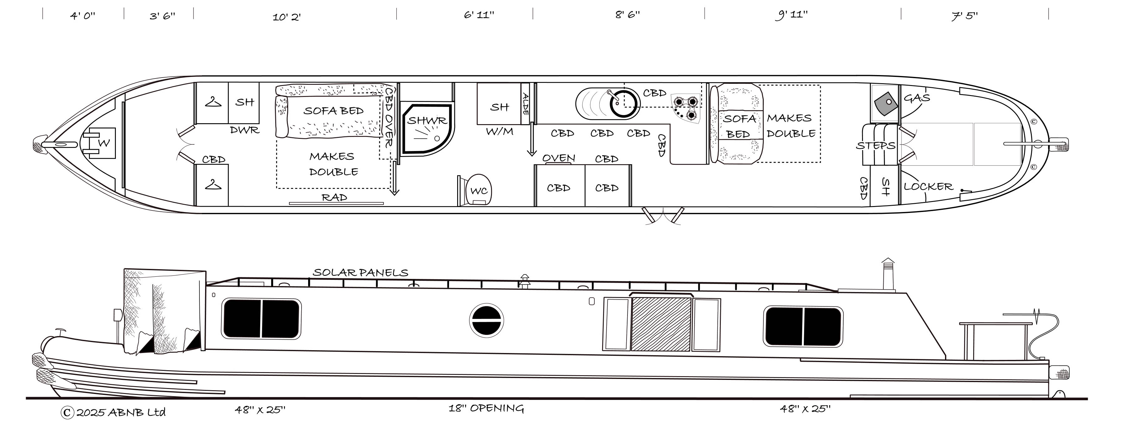 CHANGING PACE boat drawing