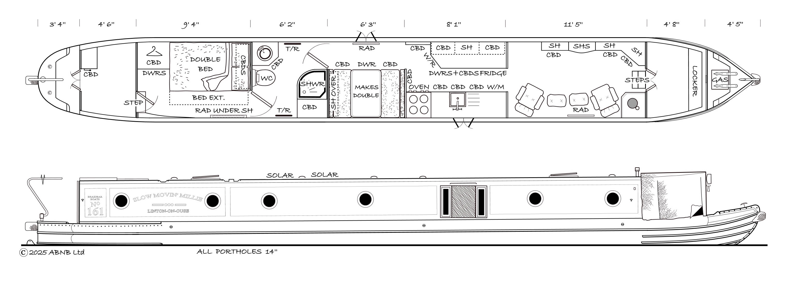 SLOW MOVIN MILLIE boat drawing