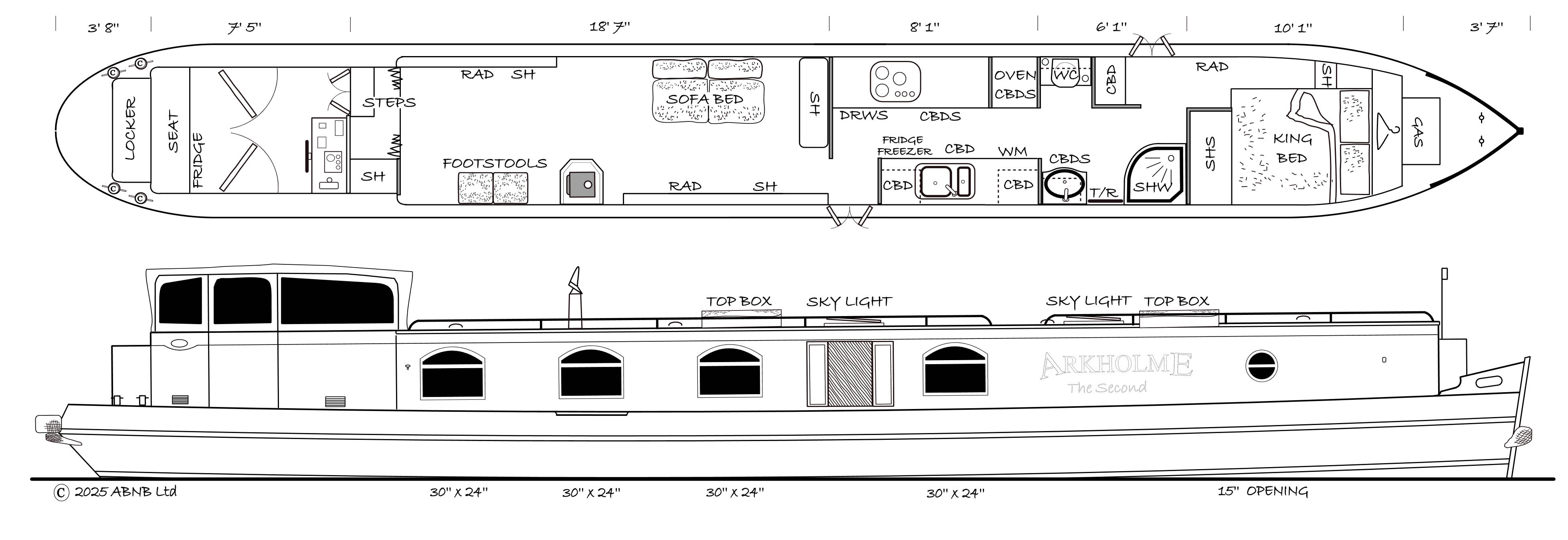 ARKHOLME THE SECOND boat drawing