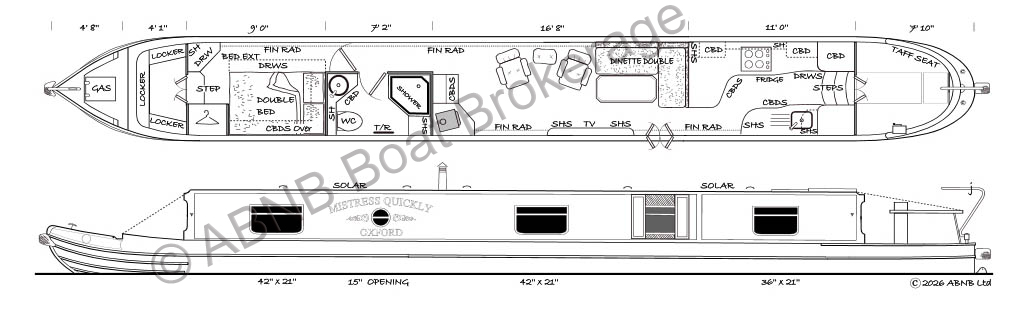 MISTRESS QUICKLY boat drawing