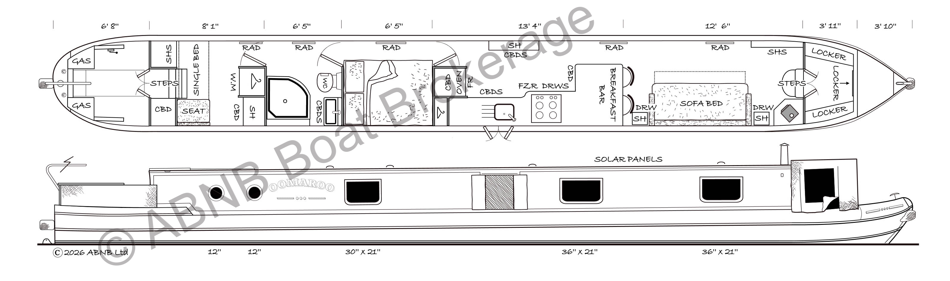 OOMAROO boat drawing