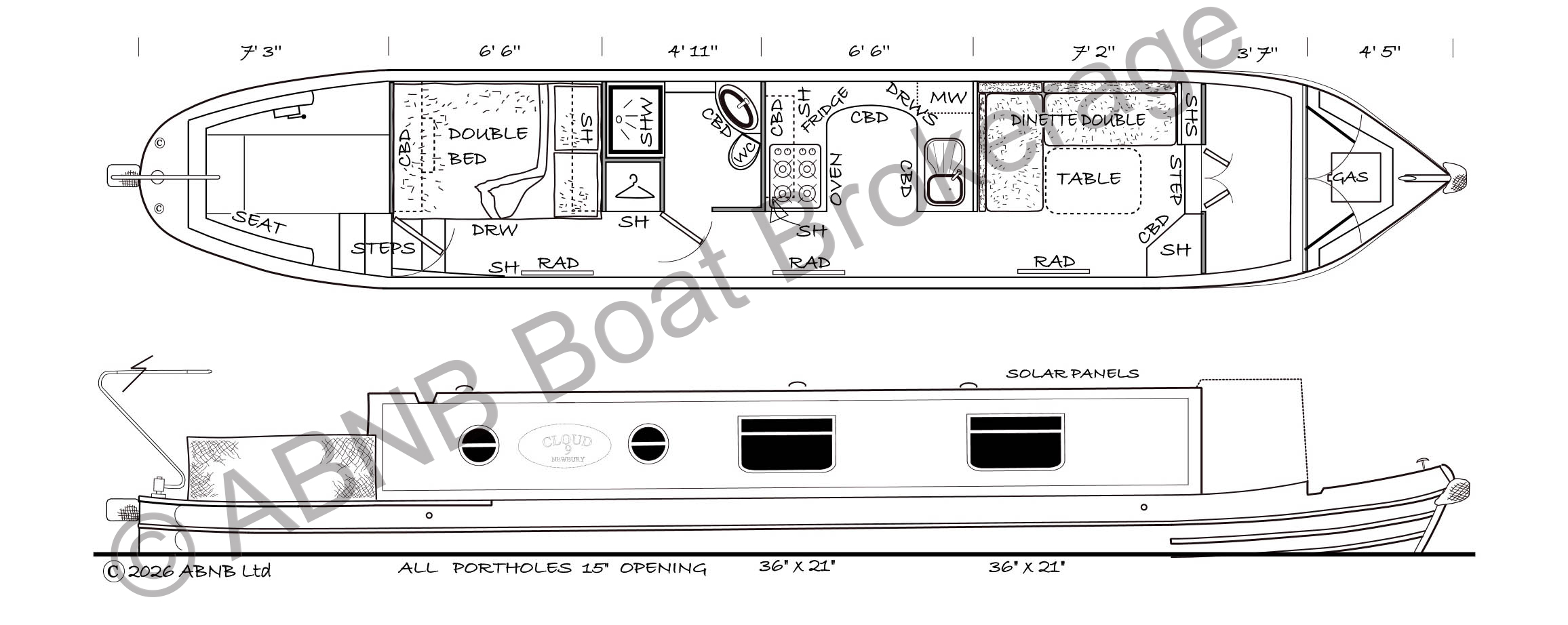 CLOUD 9 boat drawing