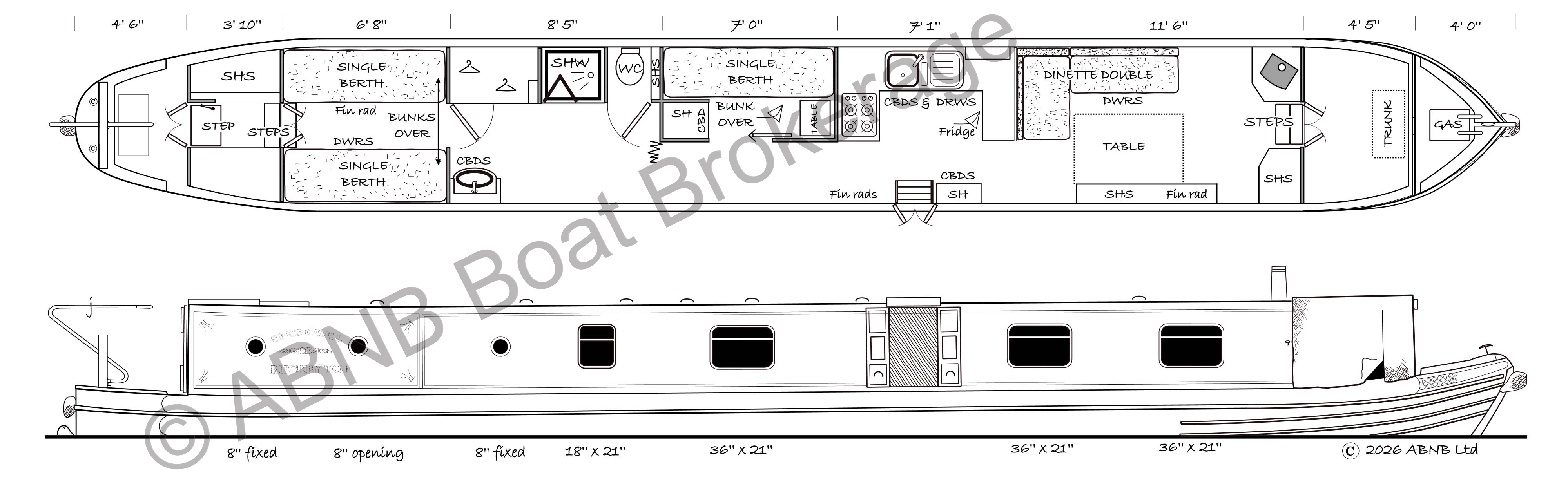 SPEEDWELL boat drawing