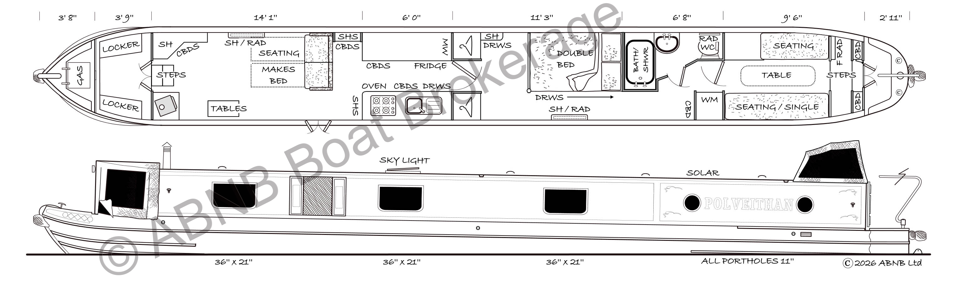 POLVEITHAN boat drawing
